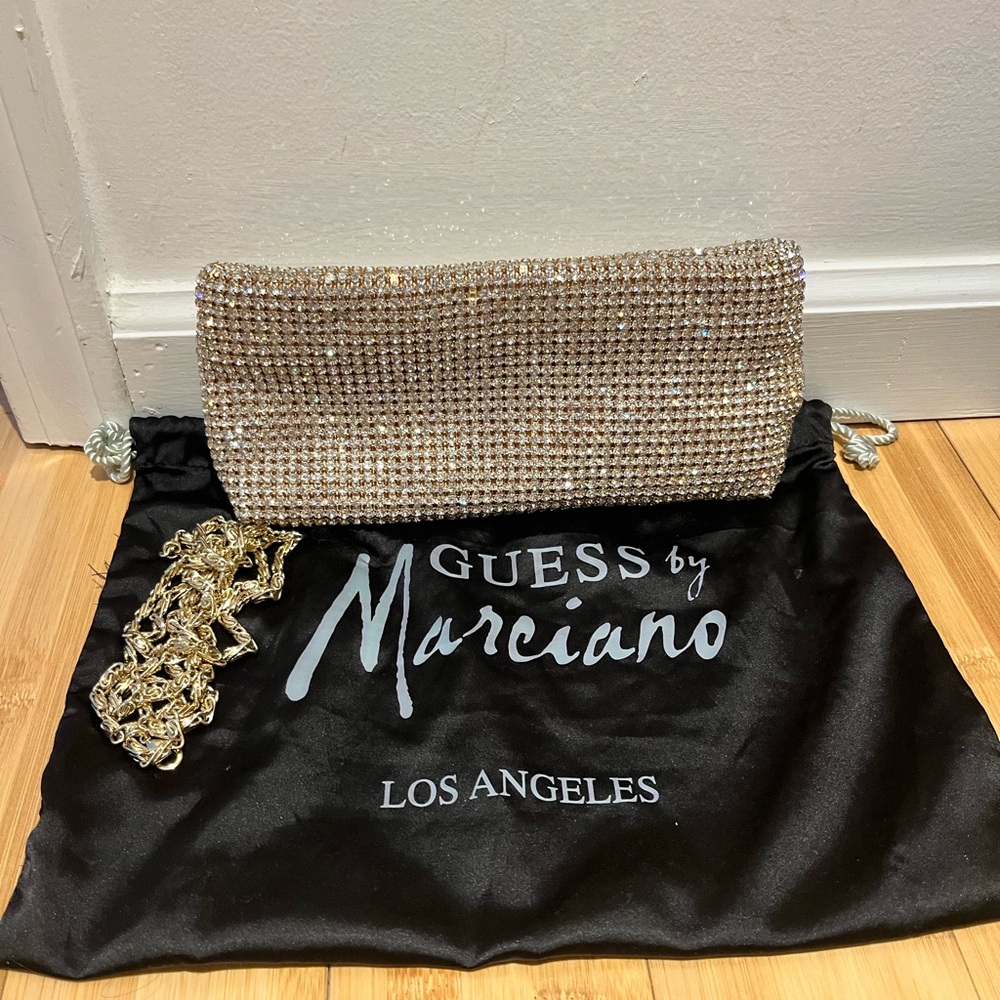 Guess Marciano rhinestone evening purse clutch